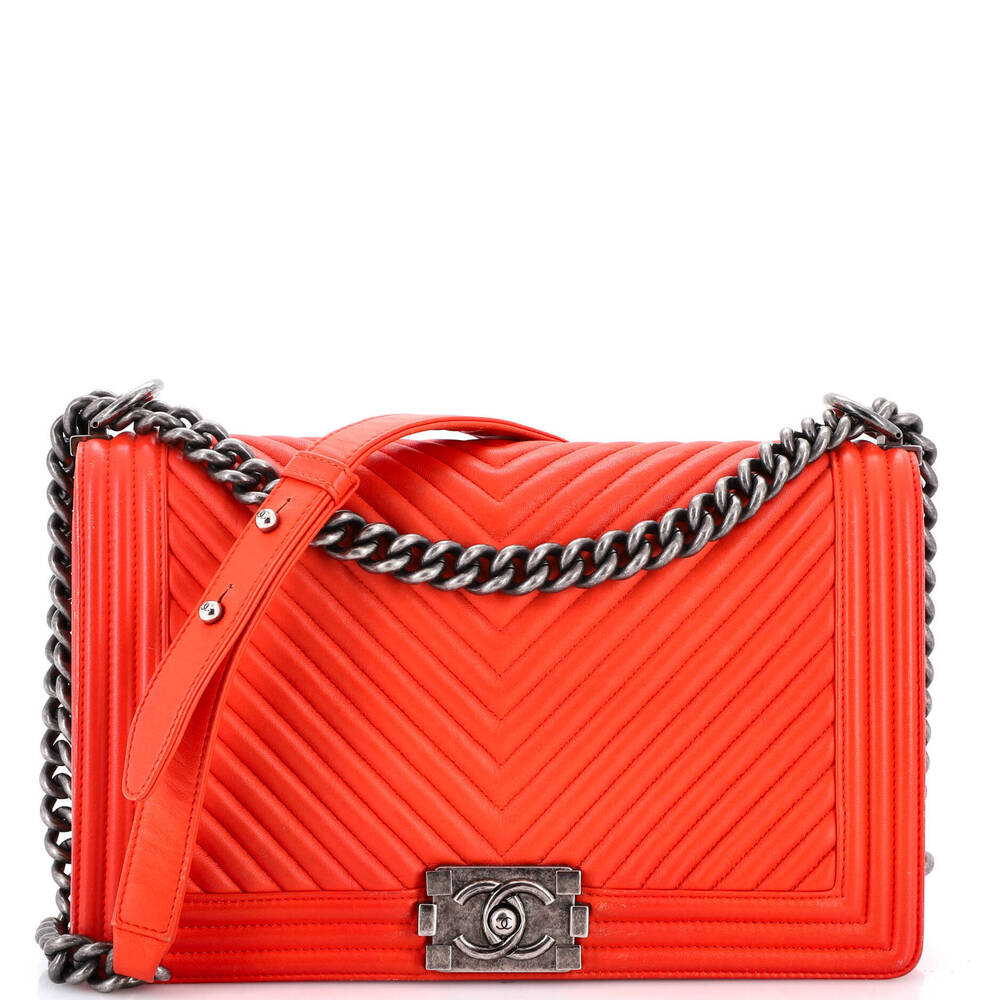 Chanel New Medium Boy Flap Bag Chevron Calfskin